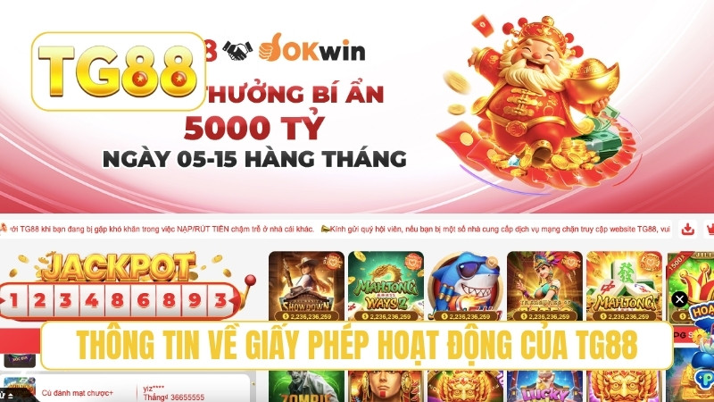 TG88 ⭐ Trang Chủ Chính Thức T9/2026 | Link TG88 Xúc Ngay +188K 18 Thông tin về giấy phép hoạt động của TG88