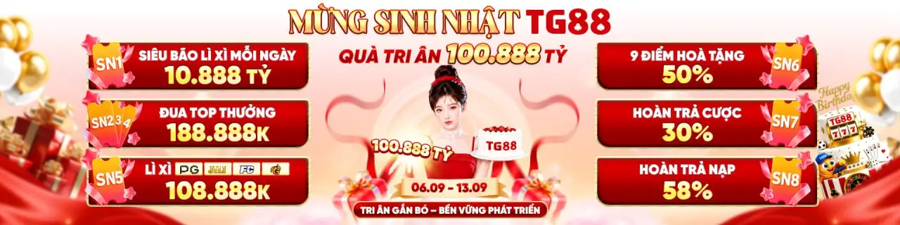 TG88 ⭐ Trang Chủ Chính Thức T9/2026 | Link TG88 Xúc Ngay +188K 9 Mừng sinh nhật tg88 thưởng 100 tỷ